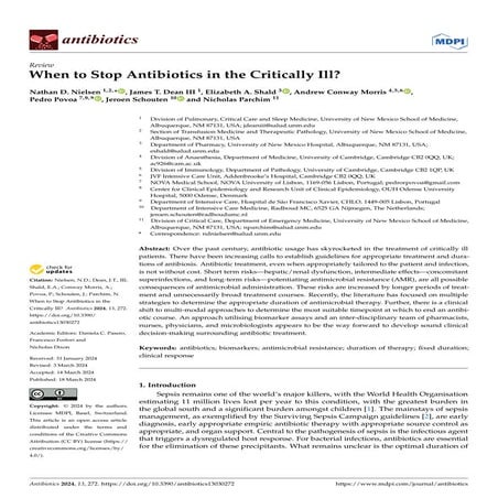 When to Stop Antibiotics in the Critically Ill