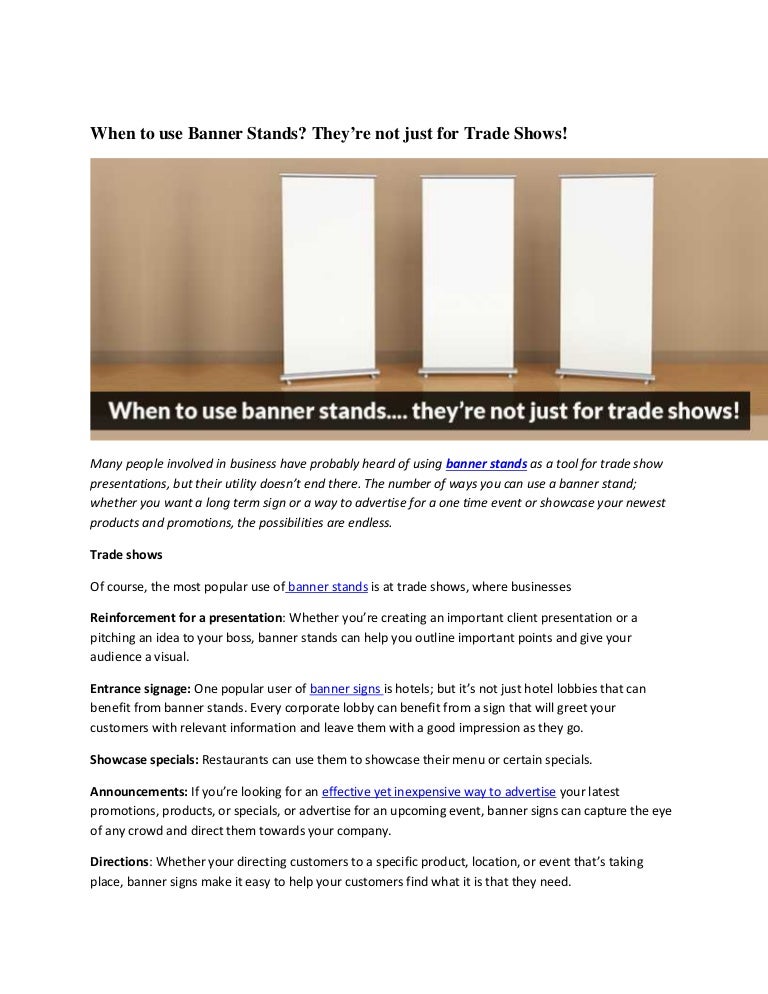 When To Use Banner Stands