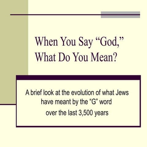 Variety of Ideas about God throughout Jewish Religious History