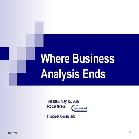 Where Business Analysis ends
