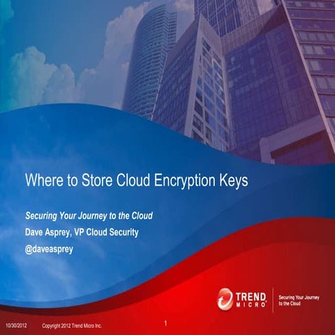 Where to Store the Cloud Encryption Keys - InterOp 2012