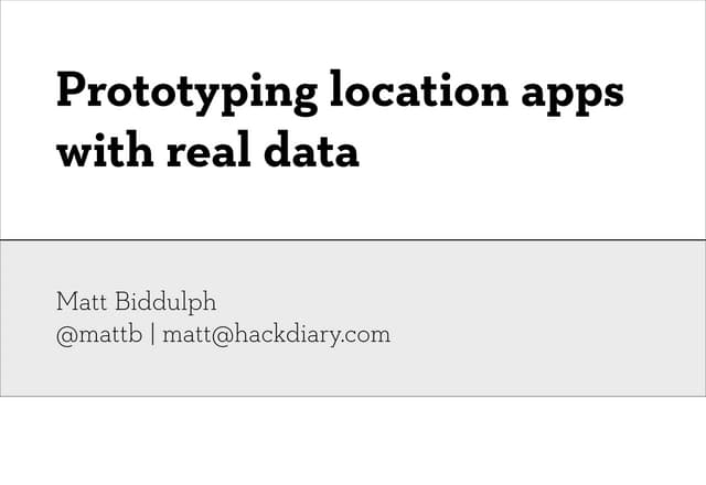 Where 2012 prototyping workshop
