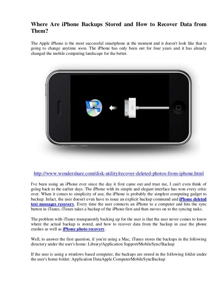 Where Are Iphone Backups Stored And How To Recover Data From Them