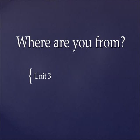Where are you from