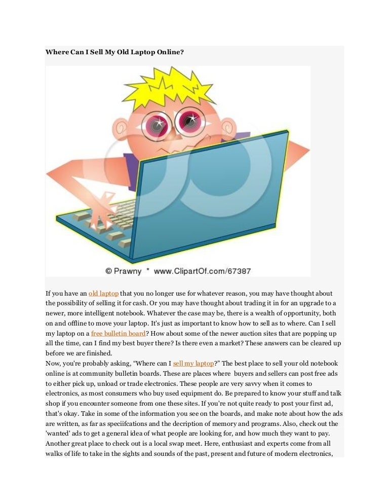 Where can i sell my old laptop online