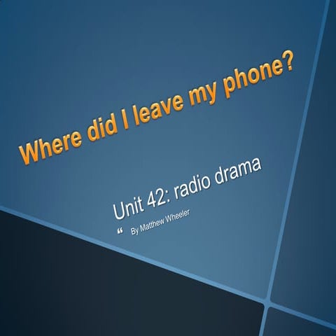 Where did i leave my phone presentation