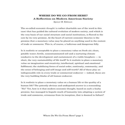 Where Do We Go From Here?