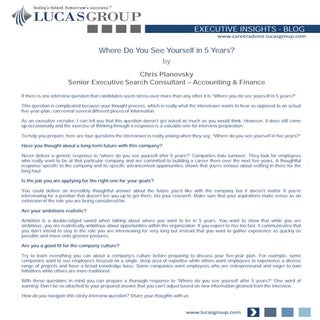 Where Do You See Yourself in 5 Years?