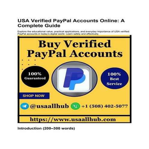 Where & How to Buy USA Verified PayPal Accounts Online.docx