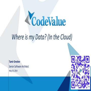 Where is my data (in the cloud)   tamir dresher