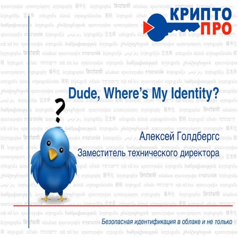 Dude, Where's My Identity?
