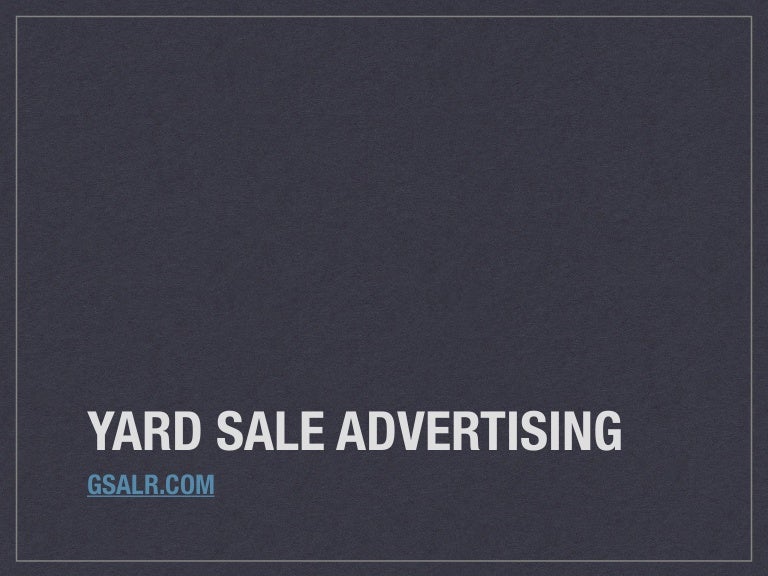 Where to advertise a yard sale
