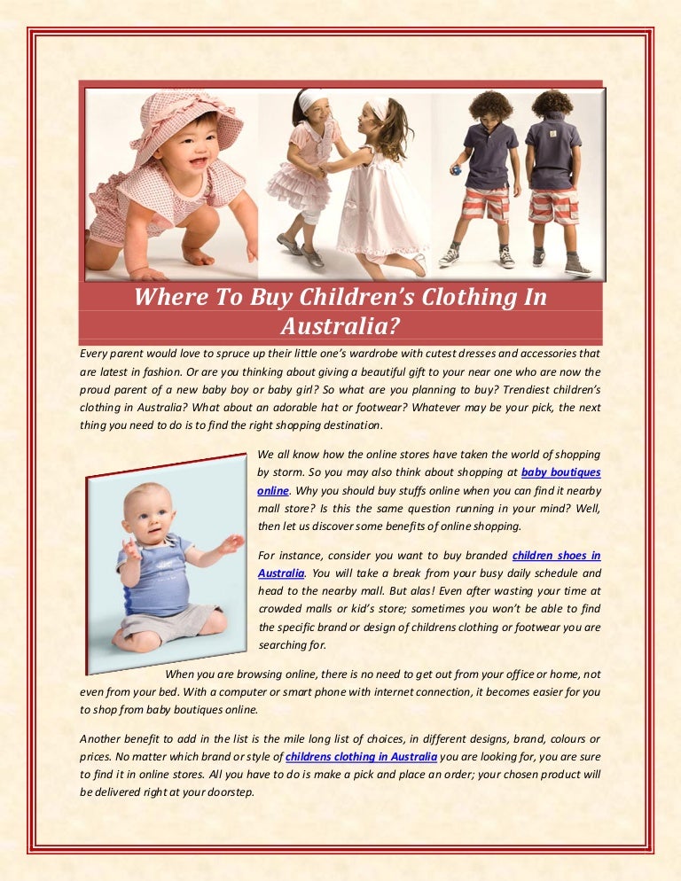 Where to buy childrens clothing in australia