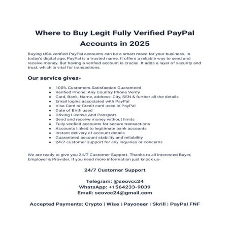 Where to Buy Legit Fully Verified PayPal Accounts in 2025