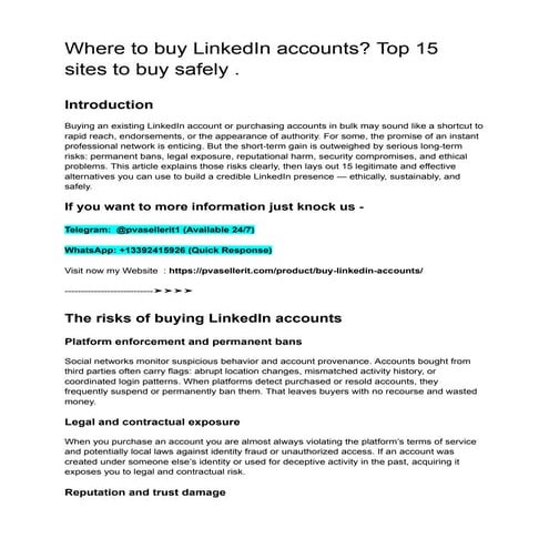 Where to buy LinkedIn accounts_ Top 15 sites to buy safely . .pdf