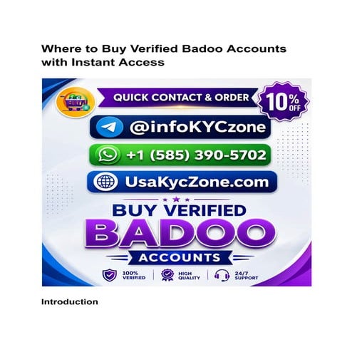 Where to Buy Verified Badoo Accounts with Real Verification | PDF