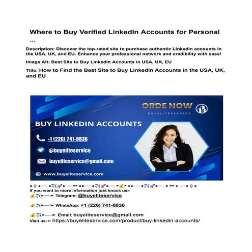 Where to Buy Verified LinkedIn Accounts for Personal ....pdf
