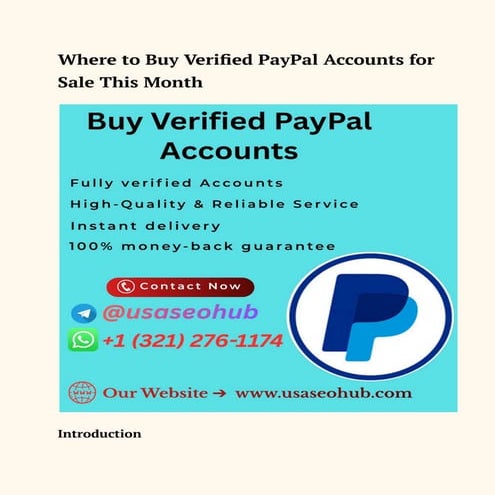 Comprehensive Guide to Safely Obtaining Verified PayPal Accounts | PDF