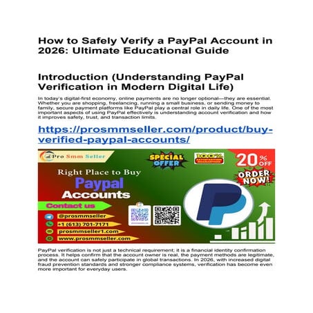 How to Safely Verify a PayPal Account in 2026: Ultimate Educational ...