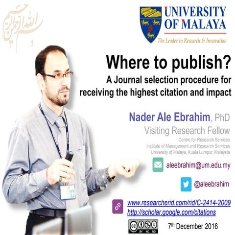 Where to publish? A Journal selection procedure for receiving the highest cit...