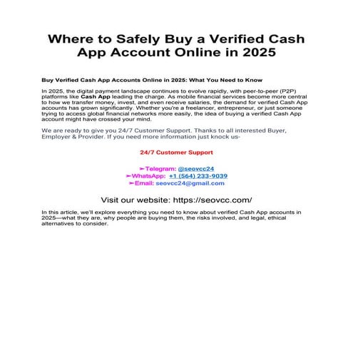 Where to Safely Buy a Verified Cash App Account Online in 2025