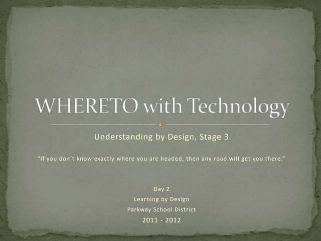 Whereto with technology day2