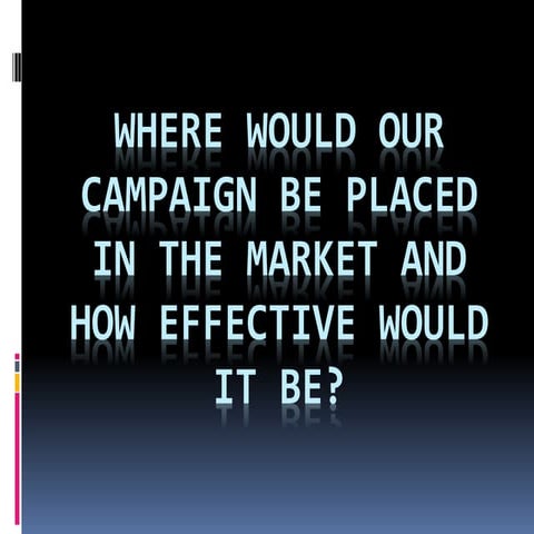 Where would our campaign be placed in the market?
