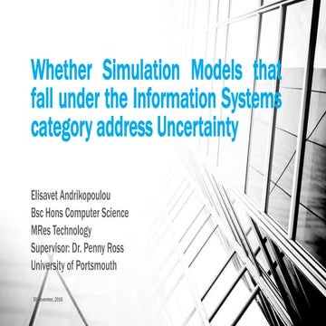 Whether simulation models that fall under the information systems category ad...