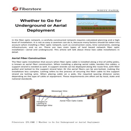 Whether to go for underground or aerial deployment