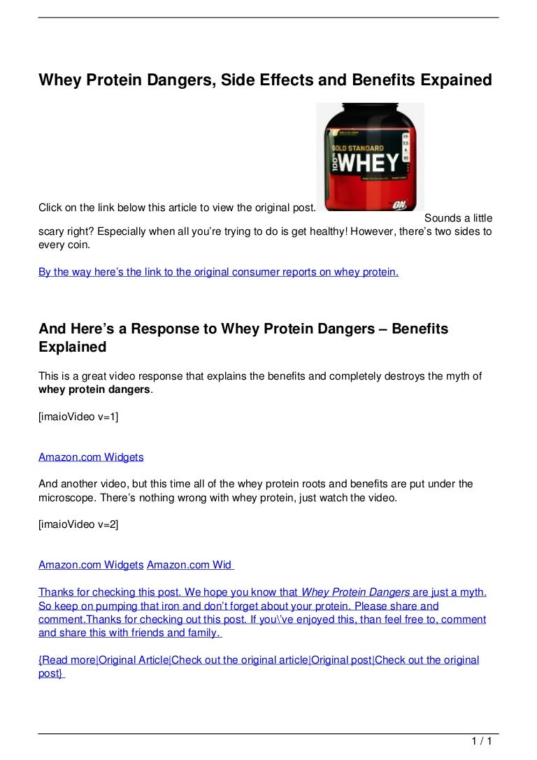 Whey Protein Dangers, Side Effects and Benefits Expained