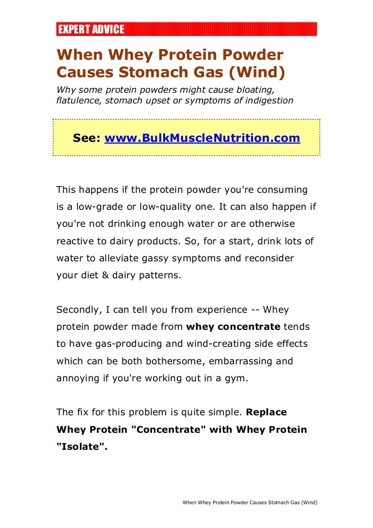 When Whey Protein Powder Causes Stomach Gas (Wind)
