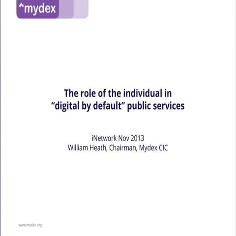 The role of the individual in "digital by default" public services