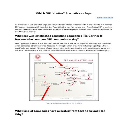 Which erp is better  acumatica or sage