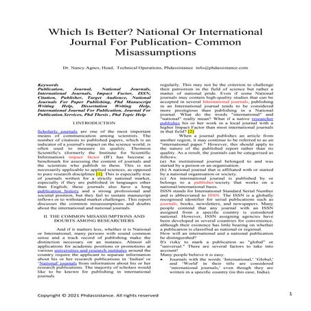 Which is better? National or International Journal for publication common misassumptions - Phdassistance