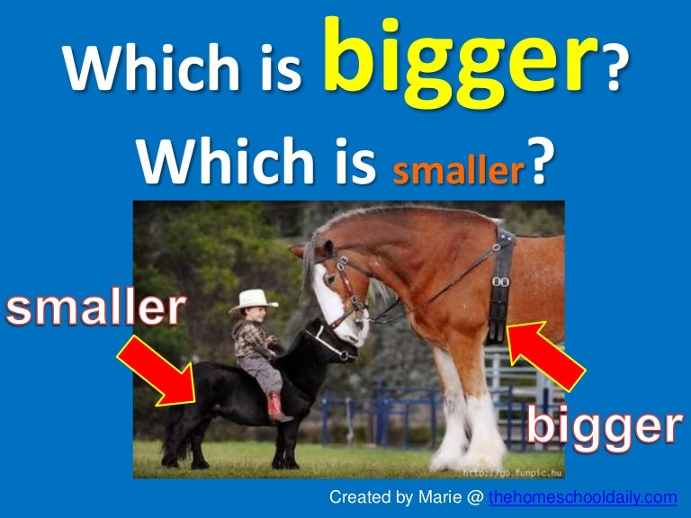 Which is bigger? Which is smaller?