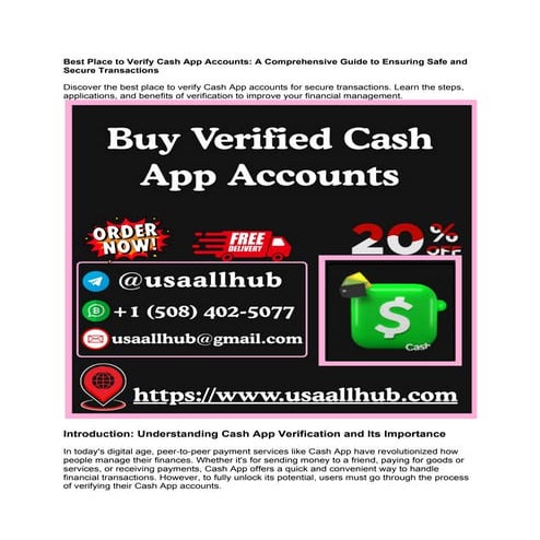 Which is the Best Place to Buy Verified Cash App Accounts.docx