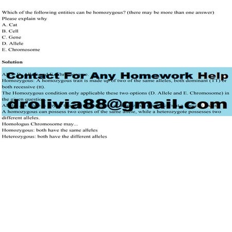 Which of the following entities can be homozygous (there may be mor.pdf