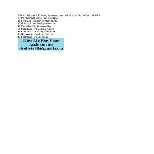 Which of the following is an expected side effect of sunitinib -A Peri.pdf