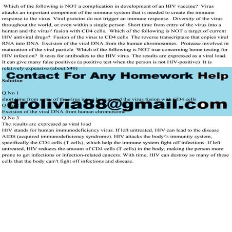 Which of the following is NOT a complication in development of an HIV.pdf