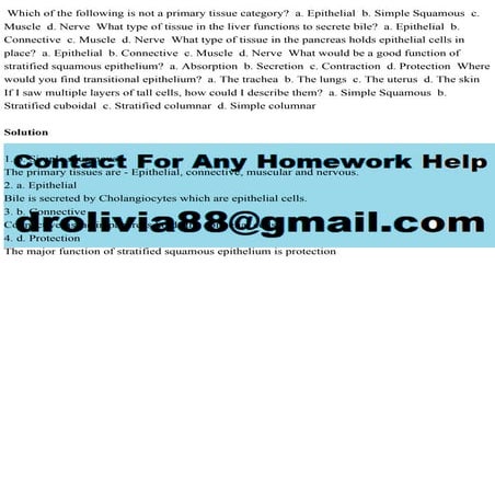 Which of the following is not a primary tissue category  a. Epitheli.pdf