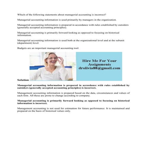 Which Of The Following Statements Is True About Managerial Compensation Which of the following statements about managerial accounting is incor.docx