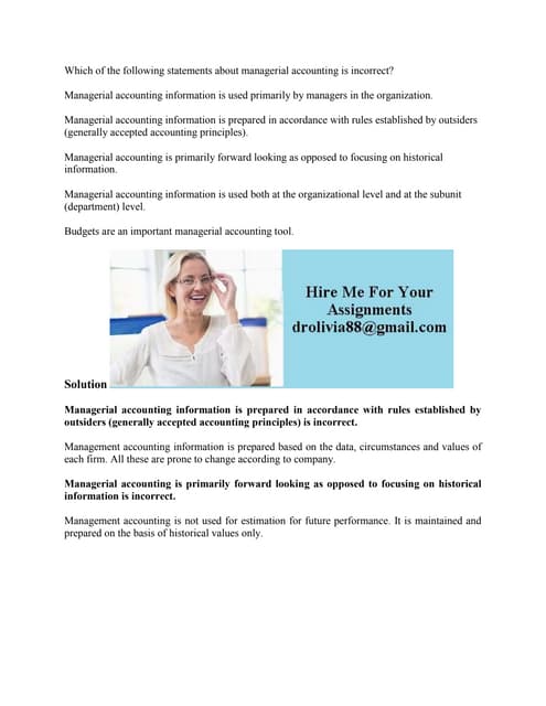 Which Of The Following Statements Is True About Managerial Compensation Which of the following statements about managerial accounting is incor.docx
