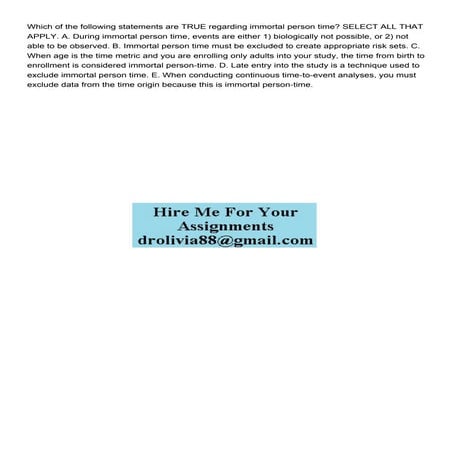 Which of the following statements are TRUE regarding immorta.pdf | Science