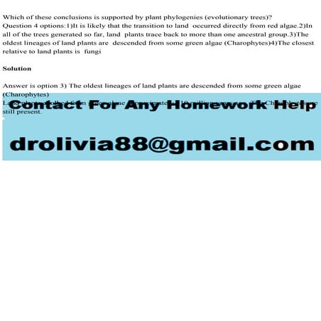 Which of these conclusions is supported by plant phylogenies (evolut.pdf