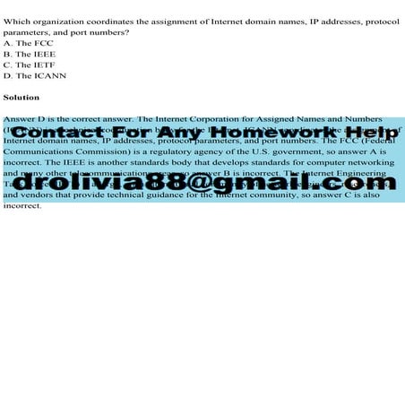 Which organization coordinates the assignment of Internet domain nam.pdf