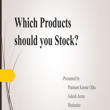 Which products should you stock (1)