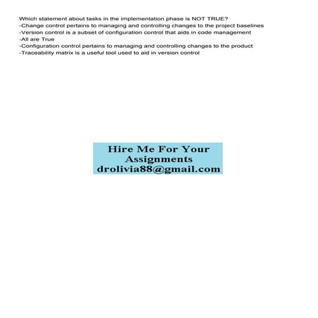 Which statement about tasks in the implementation phase is N.pdf