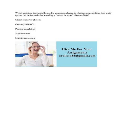 Which statistical test would be used to examine a change in whether re.docx