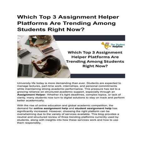 Which top 3 assignment helper platforms are trending among students ...