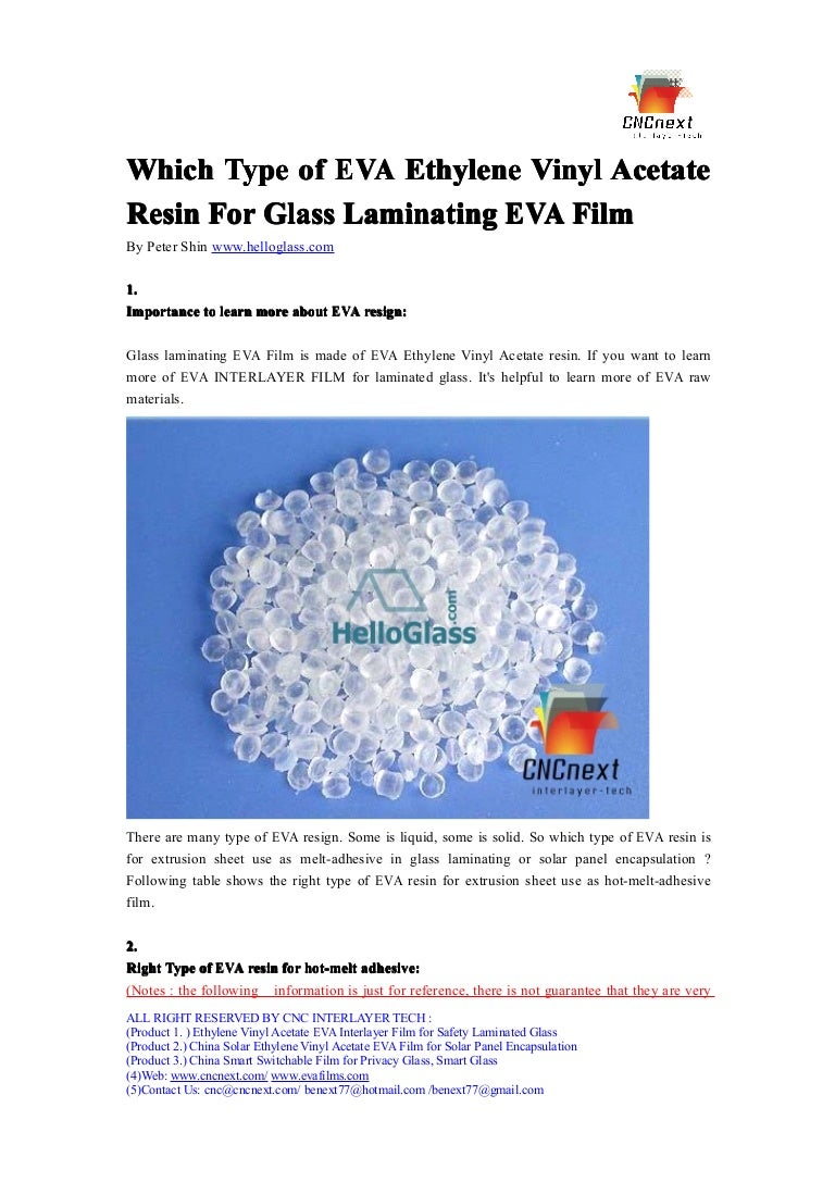 Which type of eva ethylene vinyl acetate resin for glass laminating e…